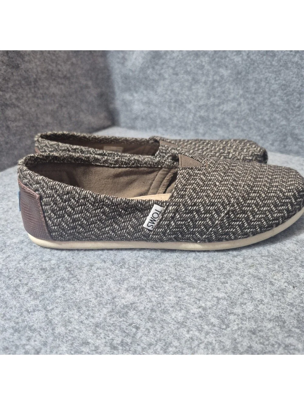 Toms Tweed Shoes Women's Size 7.5 Brown Herringbone